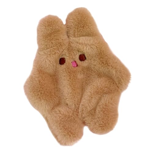 WATIIFUFU Plüsch Hase Münzbeutel Cartoon Geldbörse mit Reißverschluss für Damen Mädchen Kleine Kosmetiktasche Sanft und Kompakt für Reisen und Alltag Khakifarbener Mini Geldbeutel von WATIIFUFU