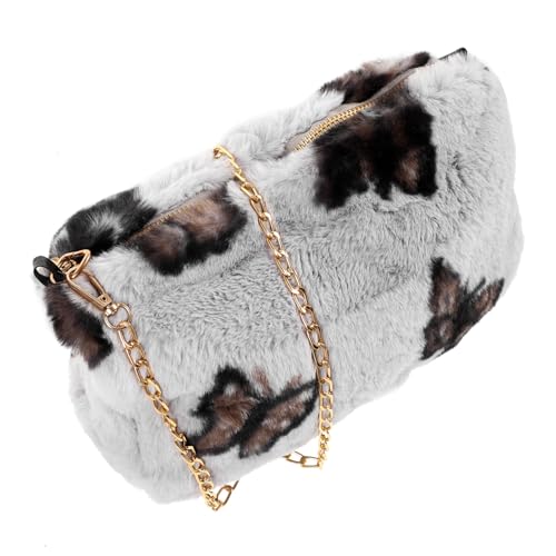 WATIIFUFU Plüsch Umhängetasche Damen Kettenhenkel Leichte Crossbody Bag Winter Handtasche Modische Kleine Schultertasche mit Robustem Material und Individuellem Farbdesign Geeignet für von WATIIFUFU