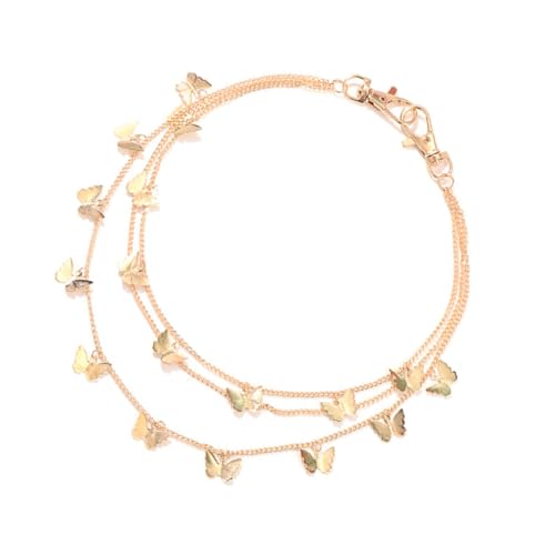 WATIIFUFU Punk Hip hop Mehrlagige Schmetterling Kette Verstellbar Metall Hosen Gürtel Damen Körperketten Modischer Taillenschmuck Geschenk von WATIIFUFU