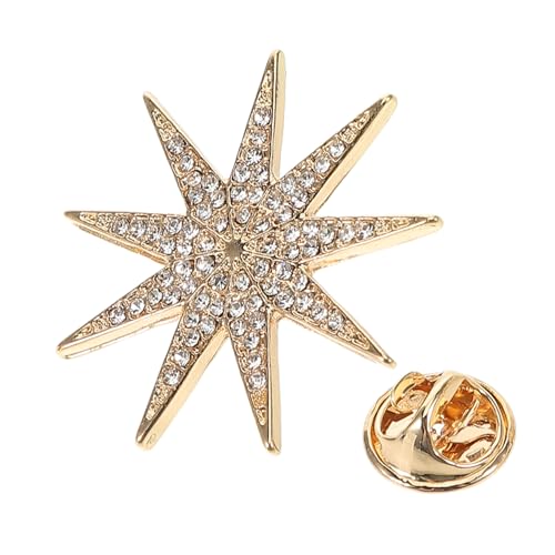 WATIIFUFU Retro Brosche Sechszackiger Stern Anstecknadel Handgefertigt Vintage Design Vielseitig für Kleidung Rucksäcke Hüte Damen Accessoire Strass Verziert von WATIIFUFU