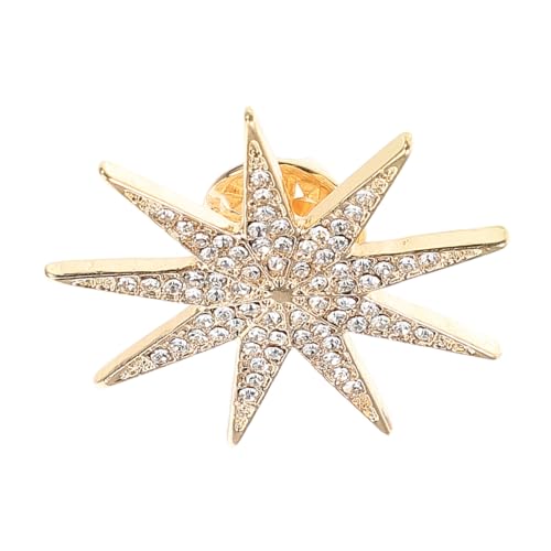 WATIIFUFU Retro Brosche Sechszackiger Stern Anstecknadel Vintage Look Strass Verzierung Damen Schmuck für Kleidung Anzug Rucksack Vielseitig Modisch Langlebig von WATIIFUFU