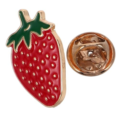 WATIIFUFU Rote Erdbeer Brosche aus Süßer Früchte Anstecker Vielseitige Mode Dekoration für Kleidung Rucksack Tasche Leichter Langlebiger Ansteckpin für Damen von WATIIFUFU