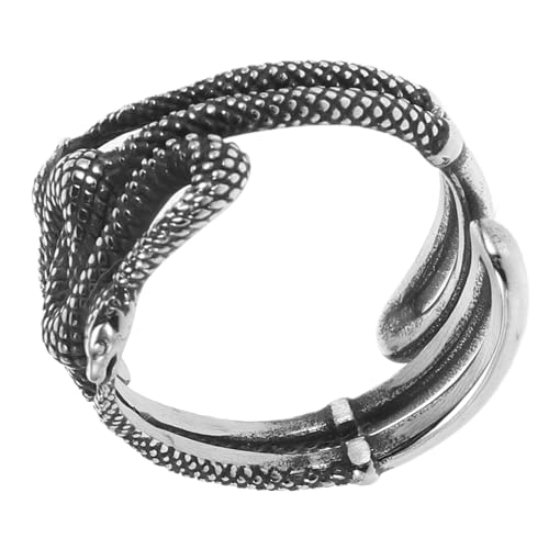 WATIIFUFU Schlangenring Herren Edelstahl Verstellbar Vintage Knöchelring Retro Stil Offenes Ende Robust Langlebig Modisch für Männer und Frauen von WATIIFUFU