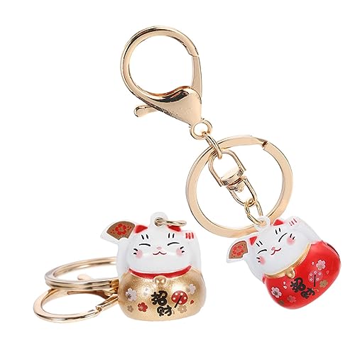 WATIIFUFU Schlüsselanhänger mit Cartoon- Schlüsselanhänger-Set Metall Katze Schlüsselanhänger Entzückende Glückskatze Als Dekoration oder von WATIIFUFU
