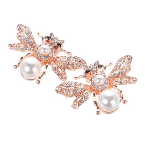 WATIIFUFU Schuhclips Bienenform mit Funkelnden Strasssteinen Abnehmbare Brautschuh Deko für Pumps Hochzeit Party Stilvolle Schuhschmuck Accessoires Goldfarben von WATIIFUFU