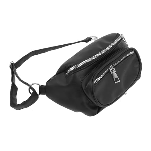 WATIIFUFU Schwarze Waist Bag mit Kette Bauchtasche und Crossbody Design für Damen Vielseitig Tragbar Kompakt für Handy Geldbörse und Karten Perfektes für Frauen von WATIIFUFU