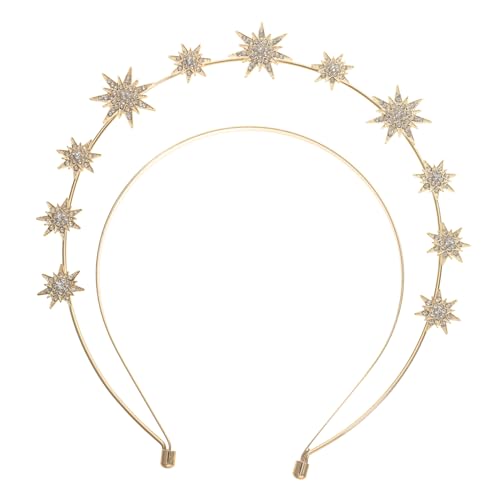WATIIFUFU Metall Sechszackiger Stern Stirnband Doppellagiger Haarreif Cosplay Göttin Akzente Elegantes Braut Stirnband von WATIIFUFU