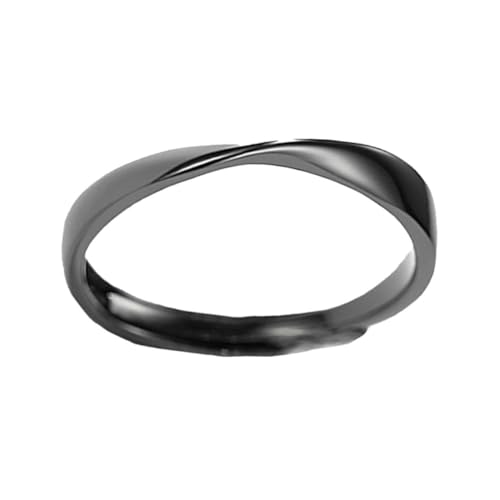 WATIIFUFU Silber Unendlichkeit Ring Paar Offener Verstellbarer Finger Schmuck für Schwarz Herrenring Symbol für Treue von WATIIFUFU