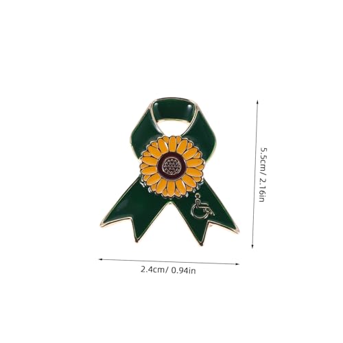 WATIIFUFU Sonnenblumen brosche Anstecknadel mit Band Symbol für Behindertenhilfe Freiwilligen badge Damen Schmuck für Kleidung Teamgeist und Bewusstsein Stärken von WATIIFUFU