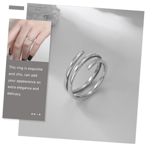 WATIIFUFU Sterlingsilber Damen Ring Verstellbar Offener Daumenring Minimalistisches Design Elegant Geschenkidee für Frauen und Freundin von WATIIFUFU