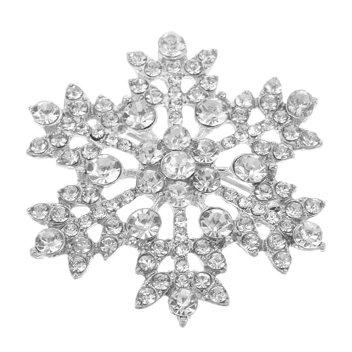 WATIIFUFU Strass Schneeflocke Brosche Pin Weihnachtsbrosche aus Robustem Zinklegierung Funkelnde Kristallverzierung Elegante Kleiderschmuck für Damen Festliche Winterpartys und Festliche von WATIIFUFU