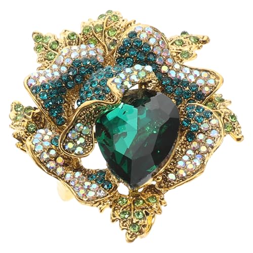 WATIIFUFU Strass blumenbrosche Damen Grün Funkelnden Kristallen Vielseitige Modeschmuck anstecknadel für Kleidung Schals und Accessoires Zeitloses Design Langlebige Verarbeitung von WATIIFUFU