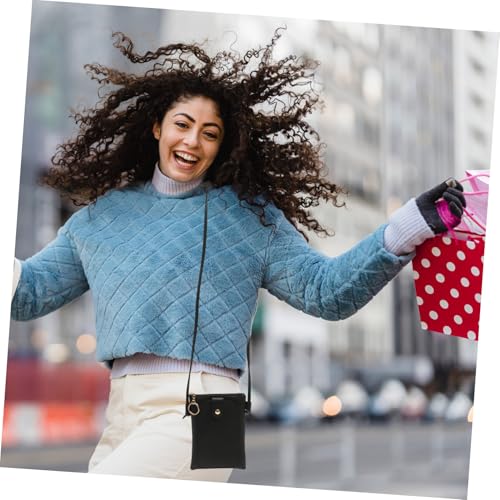 WATIIFUFU Stylische Damen Umhängetasche Handytasche Kleine Leichte Crossbody Bag für Alltag Reise Shopping Freizeit Kompakt Bequem Tragbar Modisch Schwarzes Design von WATIIFUFU