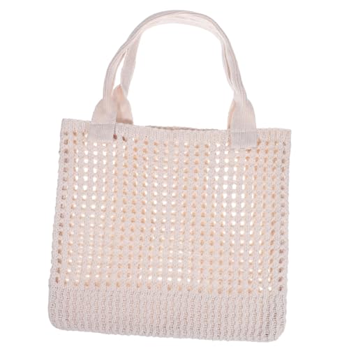 WATIIFUFU Trendige Gehäkelte Schultertasche Damen Leichte Robuste Strandtasche mit Modischem Hohldesign Vielseitige Umhängetasche für Reisen Shopping und Alltag Stilvolle Gewebte von WATIIFUFU