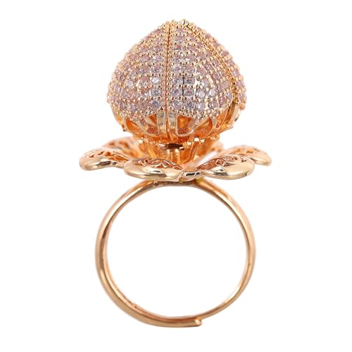 WATIIFUFU Verstellbarer Damen Ring Design Offener Finger Schmuck Mode Eleganter Goldfarbener Ring Einstellbar Passend für Partys Alltag von WATIIFUFU