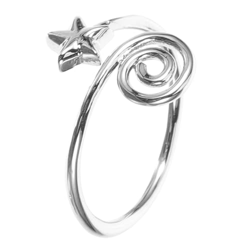 WATIIFUFU Verstellbarer Damenschmuck Zehenring aus Metall mit Vintage sternmotiv Offener Ring für Mädchen Eleganter Fußschmuck für Strand Sommerpartys von WATIIFUFU