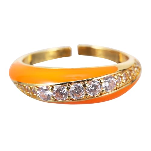 WATIIFUFU Verstellbarer Modischer Offener Ring aus Kupfer in Mehreren Farben Stilvoller Schmuck für Partys Geburtstage Alltag Feines Design Angenehmes Tragegefühl von WATIIFUFU