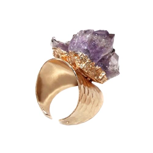 WATIIFUFU Verstellbarer Natürlicher Achat Ring Breiter Offener Schmuck für Damen Modischer Fingerring Elegante Handdekoration von WATIIFUFU