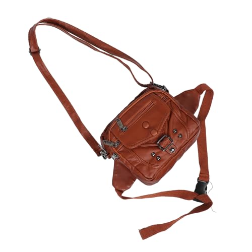 WATIIFUFU Vintage Damen Handtasche PU Leicht mit Verstellbarem Schultergurt Multifunktional als Crossbody Tasche und Umhängetasche für Alltag und Reisen in Braun von WATIIFUFU