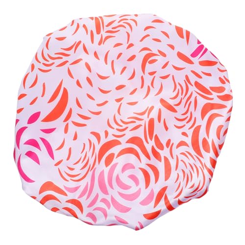 WATIIFUFU Doppellagige Duschhaube Aus Satin Für Damen Mit Langem Haar Extra Groß Wiederverwendbar Elastisch Sicher Bequem Zum Baden Und von WATIIFUFU