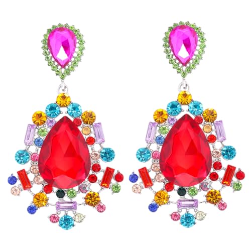 WATIIFUFU Wasserfall Tropfen Ohrringe mit Strassbesatz für Bräute Modische Leichte Damen Ohrstecker Einzigartiges Design Elegant und Glamourös für Hochzeit und Festliche Anlässe von WATIIFUFU