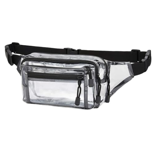 WATIIFUFU Wasserfeste Verschleißfeste Hüfttasche aus Klarem PVC mit Reißverschluss Multifunktionale Bauchtasche für Outdoor Sport Radfahren Laufen Geeignet für Damen und Herren von WATIIFUFU