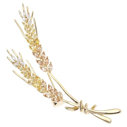 WATIIFUFU Weizen Spike Brosche Goldfarbene Anstecknadel Damen Modeaccessoire Vielseitig Schmuck für Kleidung Hüte Taschen und Hochzeitsdeko von WATIIFUFU
