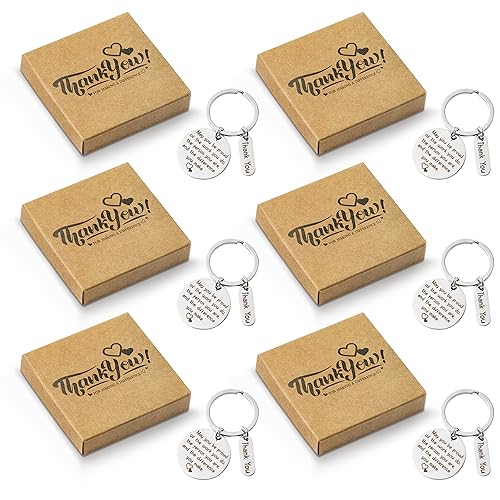 WATINC 6Pcs Employee Appreciation Keychain, Thank You Schlüsselanhänger Geschenkverpackung für Mitarbeiter Mitarbeiter Sozialarbeiter, Weihnachten Ruhestand verlassen Geburtstag Anerkennung Geschenke von WATINC