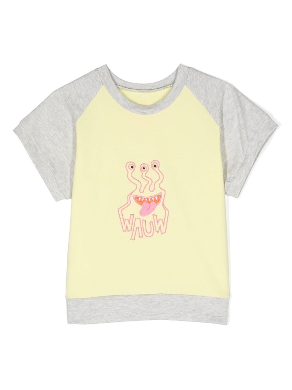 WAUW CAPOW by BANGBANG T-Shirt mit Lil' Monster-Stickerei - Gelb von WAUW CAPOW by BANGBANG