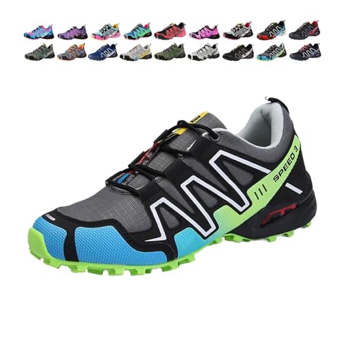 WAVDSYB Damen Herren Hike Balance Schuhe Wandern Balance Orthopädische Sneaker für Laufen Camping Bequem Atmungsaktiv Rutschfest SLI, Grau / Grün, US 8.5 WAVDSYB Damen Herren Hike Balance Schuhe Wandern Balance Orthopädische Sneaker für Laufen Camping Bequem Atmungsaktiv Rutschfest SLI, Grau / Grün, US 8.5 von WAVDSYB