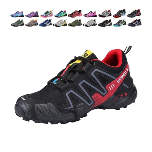 WAVDSYB Damen Herren Hike Balance Schuhe Wandern Balance Orthopädische Sneaker für Laufen Camping Bequem Atmungsaktiv Rutschfest SLI, schwarz / rot, US 8.5 WAVDSYB Damen Herren Hike Balance Schuhe Wandern Balance Orthopädische Sneaker für Laufen Camping Bequem Atmungsaktiv Rutschfest SLI, schwarz / rot, US 8.5 von WAVDSYB