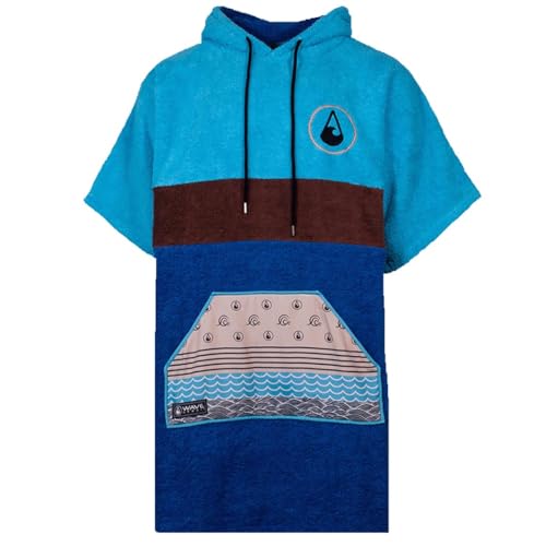 WAVE HAWAII AirLite Poncho Blue Art. WH4062 Umkleidehilfe für Schwimmen Strand Surfen Duschponcho für Damen Herren Erwachsene von WAVE HAWAII