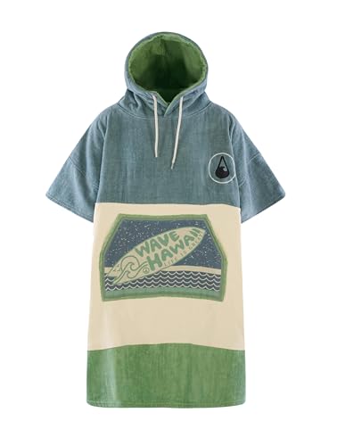 WAVE HAWAII Bade-Poncho Damen & Herren Curitiba | Größe L, 170-200cm I 100% Baumwolle Surf-Poncho Erwachsene | Frottee-Poncho Handtuch mit hoher Wasserabsorption | Umziehhilfe Strand Erwachsene von WAVE HAWAII