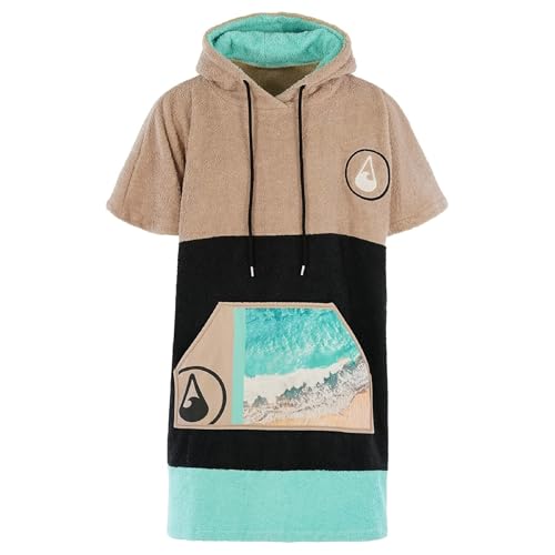 WAVE HAWAII Bade-Poncho Damen & Herren “Ericeira” | Größe M, 160-190cm I 95% Baumwolle Surf-Poncho Erwachsene | Frottee-Handtuch mit hoher Wasserabsorption | Umziehhilfe I Made in Portugal von WAVE HAWAII