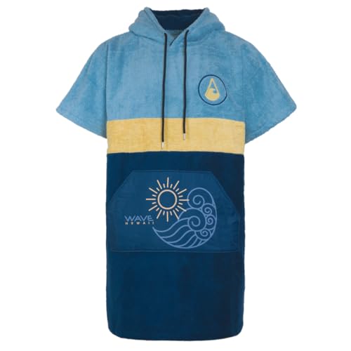 WAVE HAWAII Bade-Surf-Poncho Damen & Herren “Pukalani” | Größe M, 160-190cm I 95% Baumwolle | Erwachsene | Frottee-Handtuch I Hohe Wasserabsorption | Umziehhilfe I Made in Portugal von WAVE HAWAII