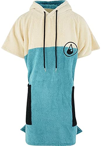 WAVE HAWAII Poncho Porto Badeponcho 100% Baumwolle für Körpergrößen von 160 -190 cm Umkleidehilfe für Schwimmen Strand Surfen Badetuch mit Kapuze Duschponcho für Damen Herren Erwachsene von WAVE HAWAII