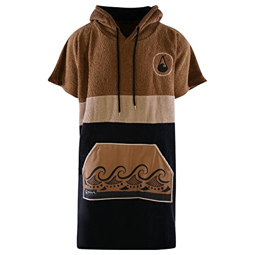 WAVE HAWAII Cumbuco Surfponcho für Körpergrößen von 160-190 cm Poncho 95% ÖKO Baumwolle Umkleidehilfe für Schwimmen Strand Surfen Badetuch Badeponcho Duschponcho für Damen Herren Erwachsene von WAVE HAWAII