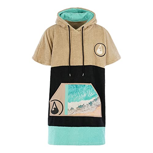 WAVE HAWAII Poncho Ericeira Badeponcho 95% Baumwolle 5% recyceltes Polyester für Körpergrößen von 160-190 cm Umkleidehilfe für Schwimmen Strand Surfen Duschponcho für Damen Herren Erwachsene von WAVE HAWAII