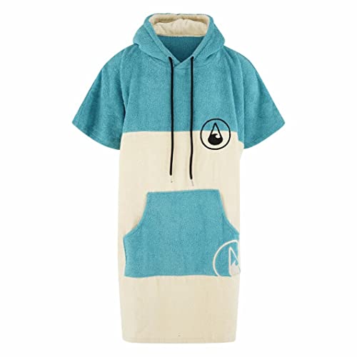 WAVE HAWAII Poncho Lagos Badeponcho 100% Baumwolle für Körpergrößen von 155-185 cm Umkleidehilfe für Schwimmen Strand Surfen Badetuch mit Kapuze Duschponcho für Damen Herren Erwachsene von WAVE HAWAII