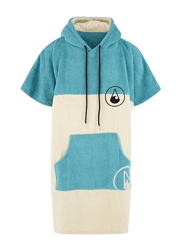 WAVE HAWAII Poncho Lagos Surfponcho 100% Baumwolle für Körpergrößen von 155-185 cm Umkleidehilfe für Schwimmen Strand Surfen Badetuch mit Badeponcho Duschponcho für Damen Herren Erwachsene von WAVE HAWAII