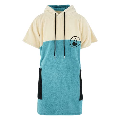 WAVE HAWAII Poncho Porto Badeponcho 100% Baumwolle für Körpergrößen von 160-190 cm Umkleidehilfe für Schwimmen Strand Surfen Badetuch mit Kapuze Duschponcho für Damen Herren Erwachsene von WAVE HAWAII