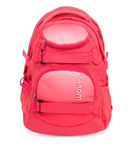 Wave Infinity Grün Schulrucksack mit Laptopfach Tabletfach/Brustgurt Hüftgurt / 43 x 31 x 22 cm / 30 Liter/Mädchen/Rucksack Daypack (338-72/A Ombre Coral Paradise) von Wave