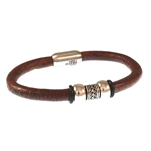 WAVEPIRATE® Echt Leder-Armband Atoll R Braun/SI 17 cm Edelstahl-Verschluss in Geschenk-Box Surfer Männer Herren von WAVEPIRATE