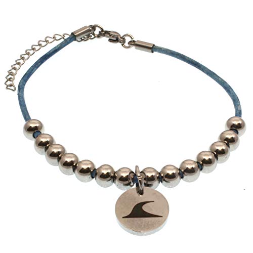 WAVEPIRATE® Echt Leder-Armband ALOHA Blau 19 cm Edelstahl-Verschluss in Geschenk-Box Surfer Damen Herren von WAVEPIRATE