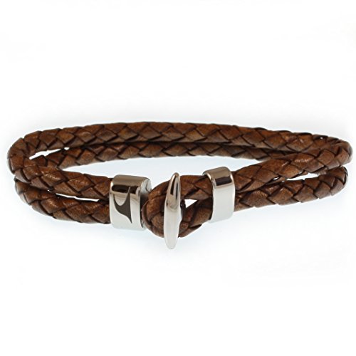 WAVEPIRATE® Echt Leder-Armband Aruba F Cognac 18 cm Edelstahl-Verschluss in Geschenk-Box Surfer Männer Herren von WAVEPIRATE