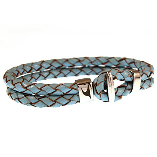 WAVEPIRATE® Echt Leder-Armband Aruba F Heaven 22 cm Edelstahl-Verschluss in Geschenk-Box Surfer Männer Herren von WAVEPIRATE