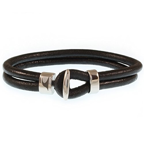 WAVEPIRATE® Echt Leder-Armband Aruba R Schwarz 21 cm Edelstahl-Verschluss in Geschenk-Box Surfer Männer Herren von WAVEPIRATE