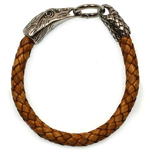 WAVEPIRATE® Echt Leder-Armband Edelstahl Eagle Adler Cognac 23 cm Edelstahl-Verschluss in Geschenk-Box Herren von WAVEPIRATE