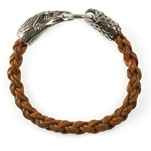 WAVEPIRATE® Echt Leder-Armband Edelstahl EAGLE ADLER ZO Cognac 23 cm Edelstahl-Verschluss in Geschenk-Box Herren von WAVEPIRATE