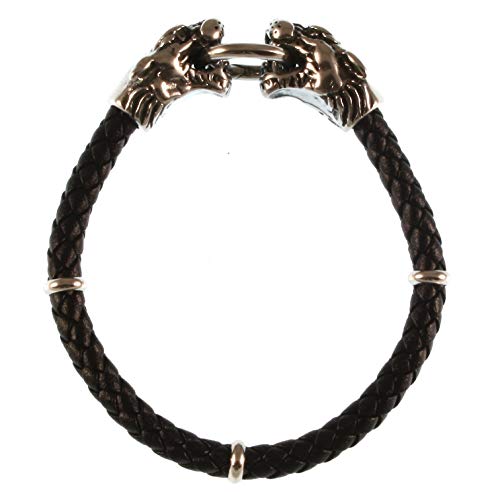 WAVEPIRATE® Echt Leder-Armband LÖWE Lion F Schwarz 22 cm Edelstahl-Verschluss in Geschenk-Box Surfer Männer Herren von WAVEPIRATE